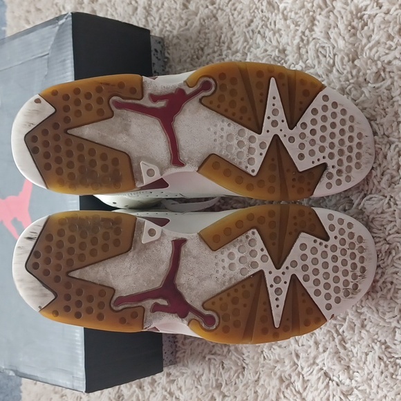 Air Jordan 6 Retro Size 8 Off White/ Maroon GUC - Picture 5 of 14